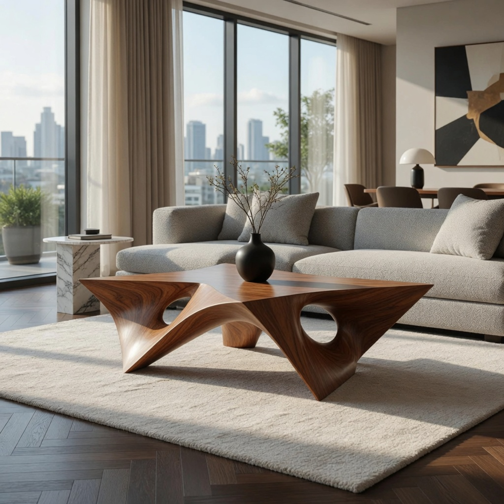 How to Style an Organic Wood Coffee Table Without Clutter