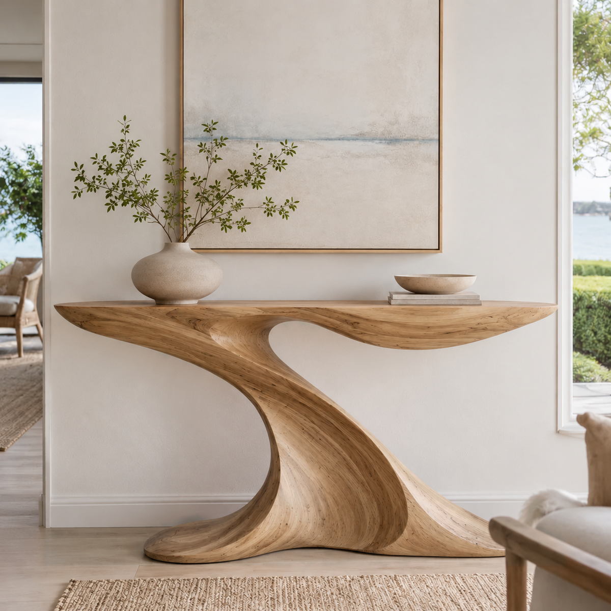 Darian Organic Wood Console Table