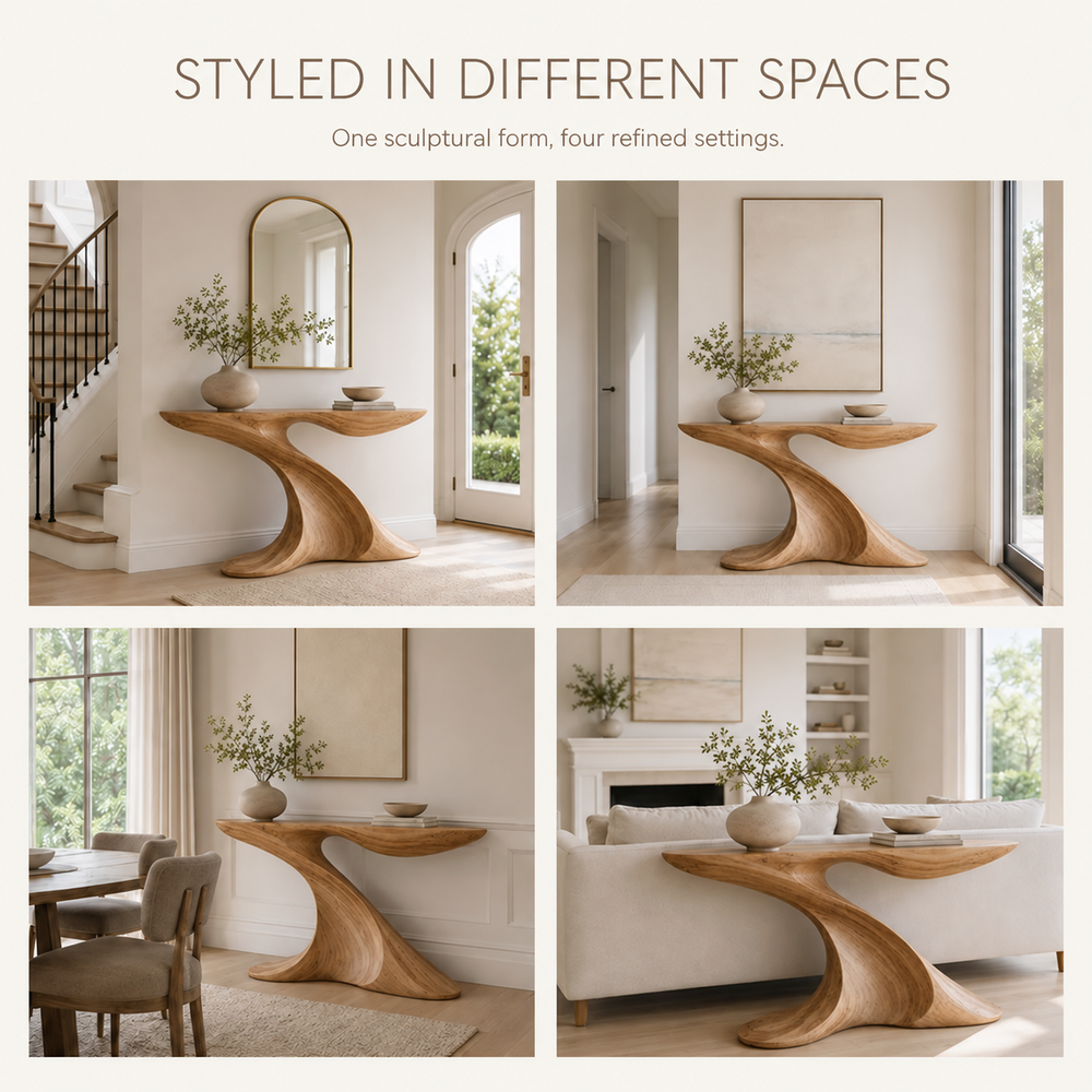 Darian Organic Wood Console Table