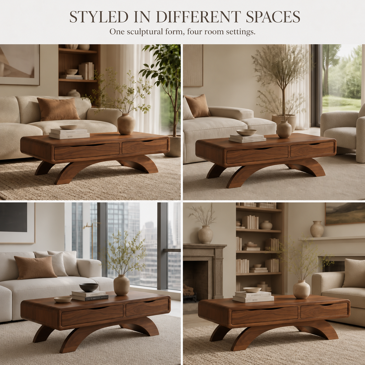Nolan Arc Living Room Coffee Table - Design 279