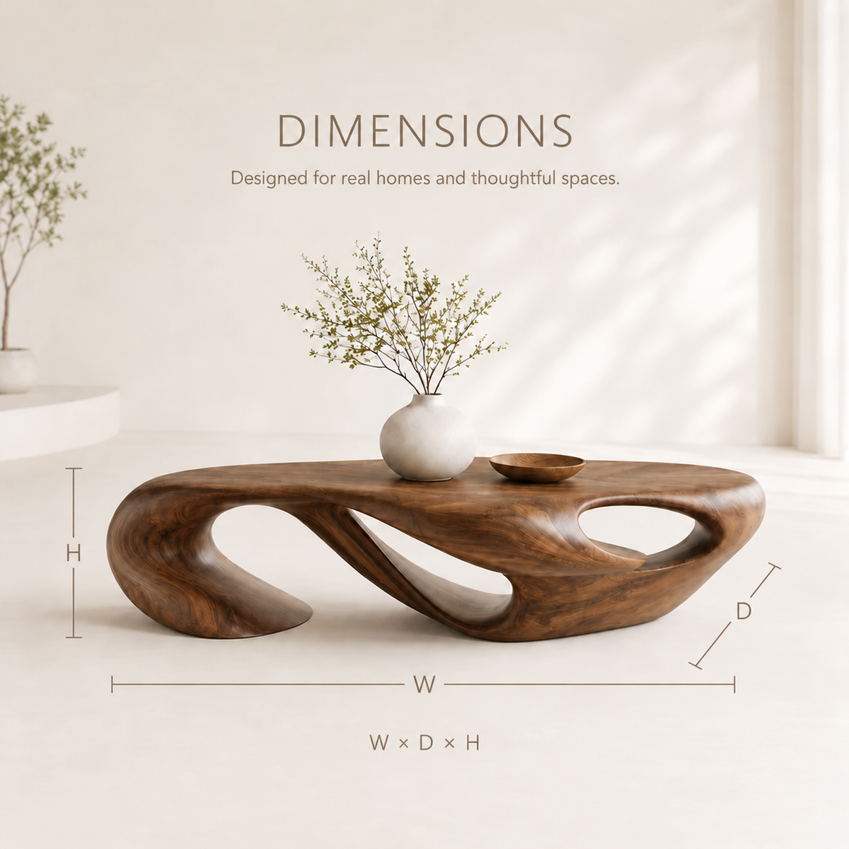 Elara Soft Curve Coffee Table - Design 084