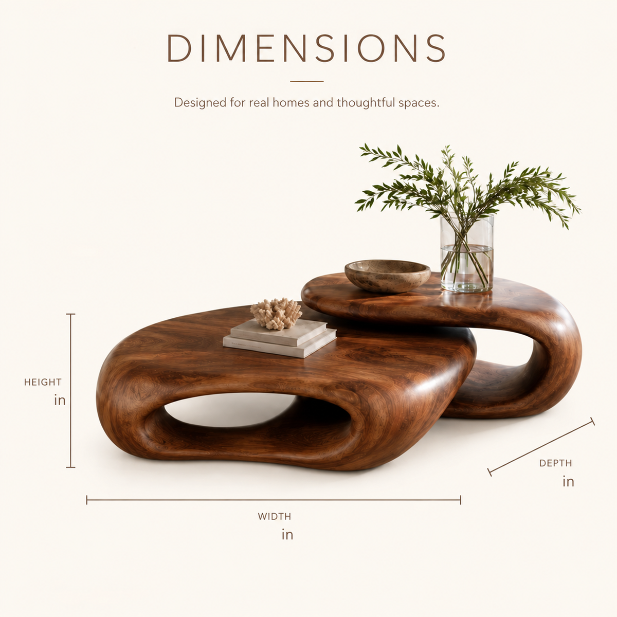 Selene Rounded Lounge Coffee Table - Design 091