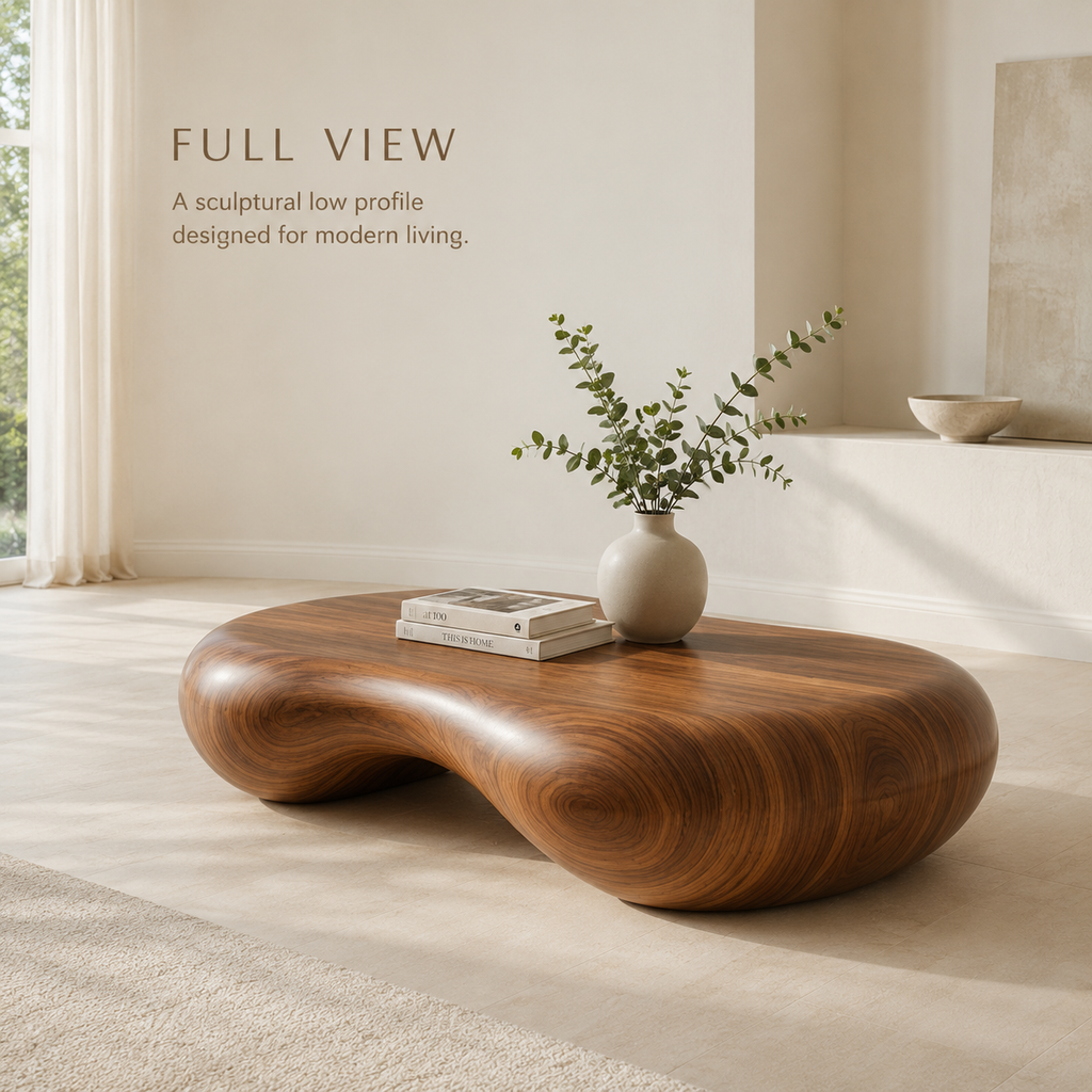 Vela Rounded Wood Coffee Table - view 1