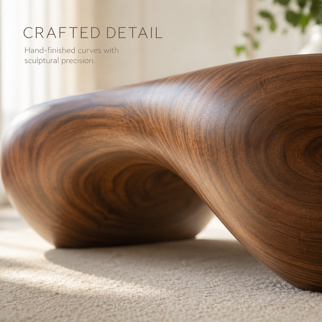 Vela Rounded Wood Coffee Table - view 2