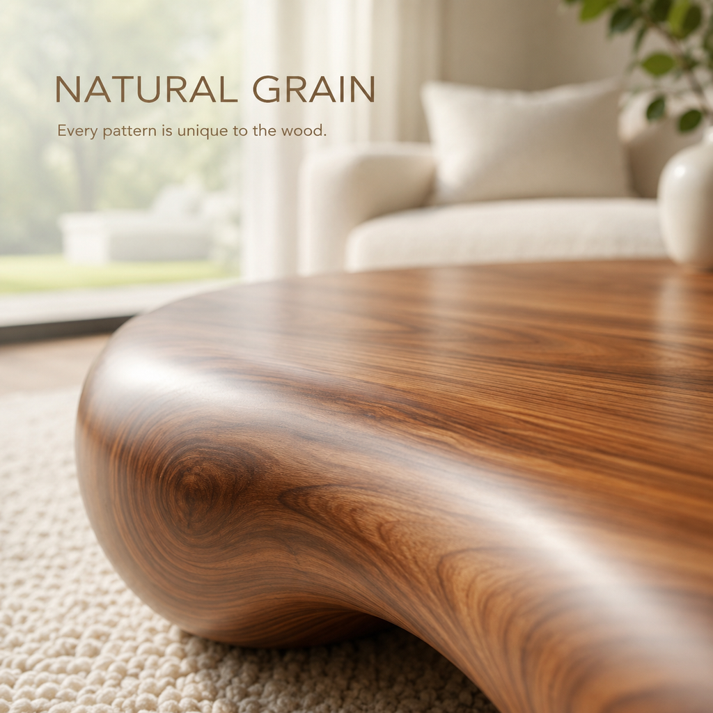 Vela Rounded Wood Coffee Table - view 5