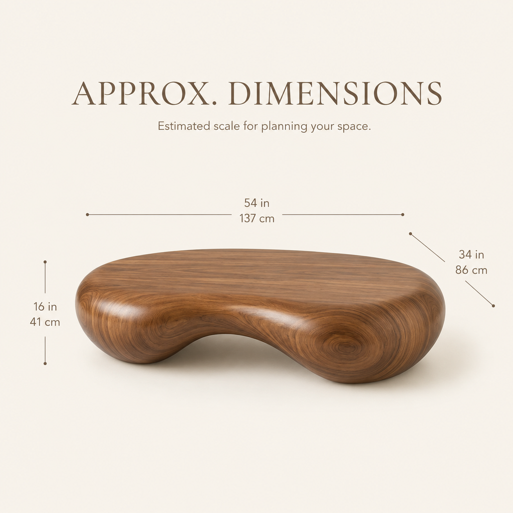 Vela Rounded Wood Coffee Table - view 8