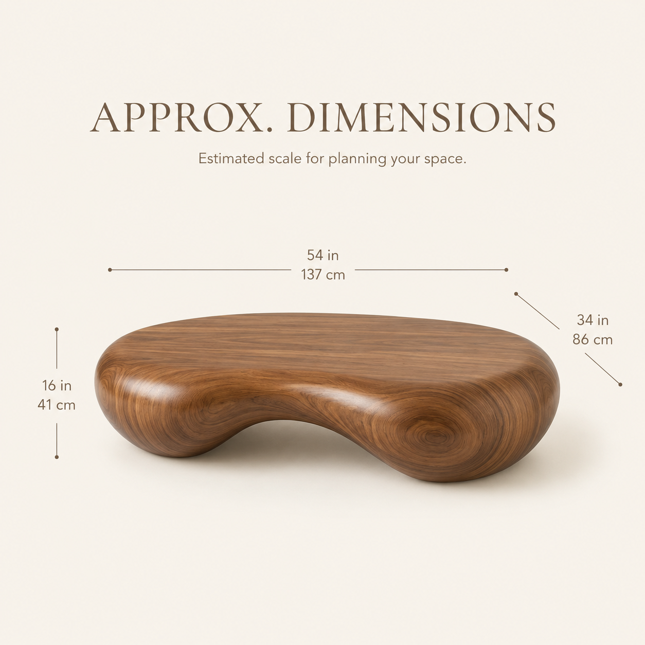 Vela Rounded Wood Coffee Table - view 8