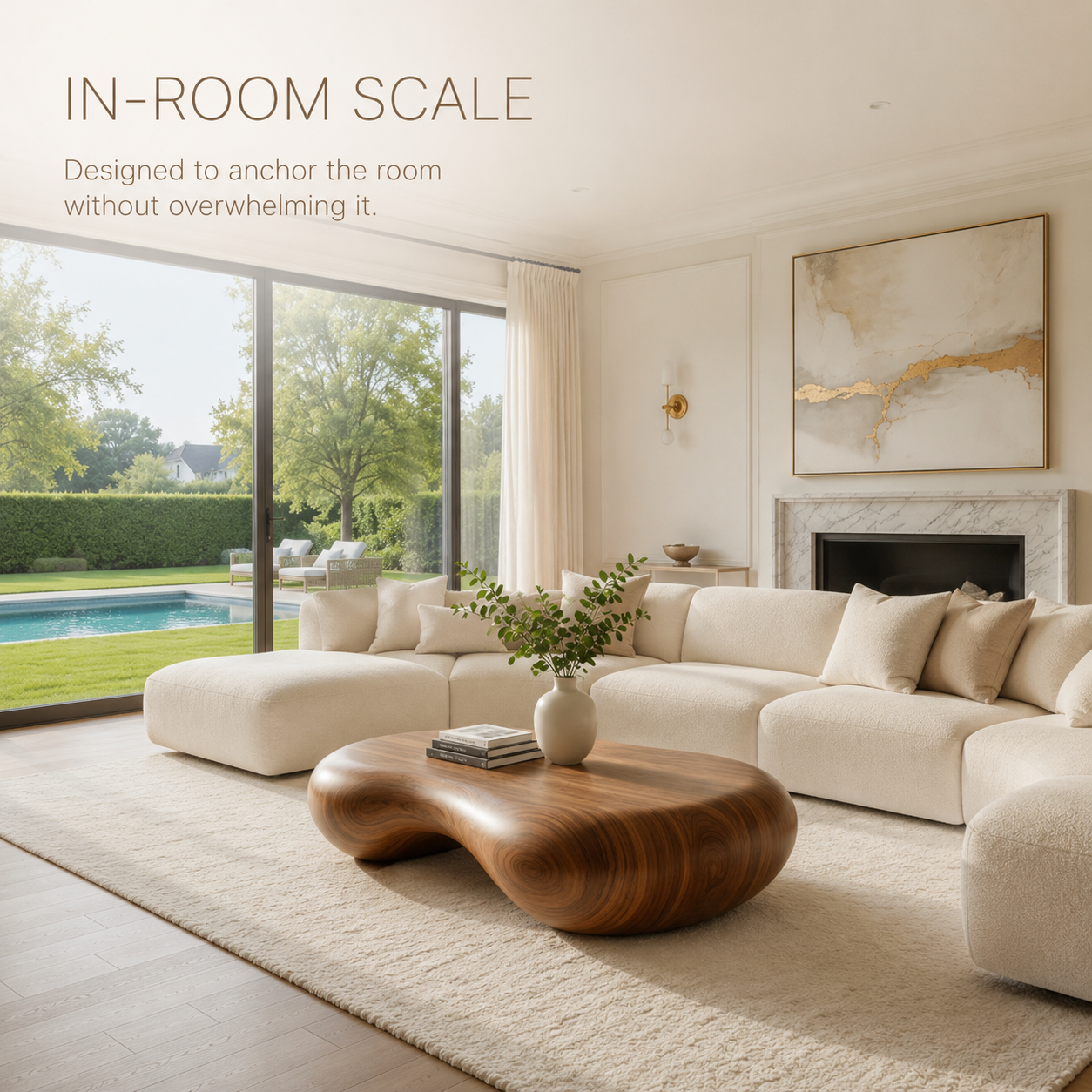 Vela Rounded Wood Coffee Table - view 9