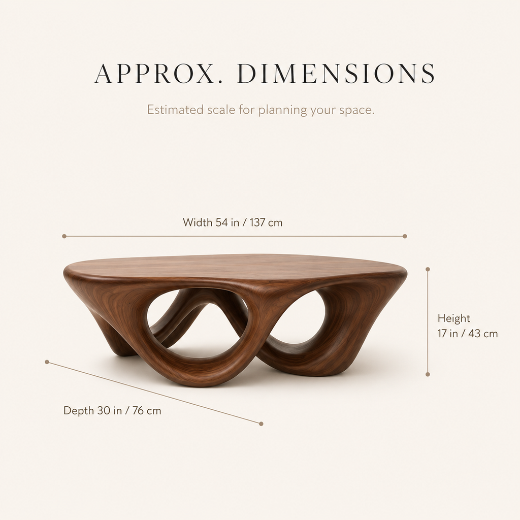 Nera Hollow Base Coffee Table - Dimensions