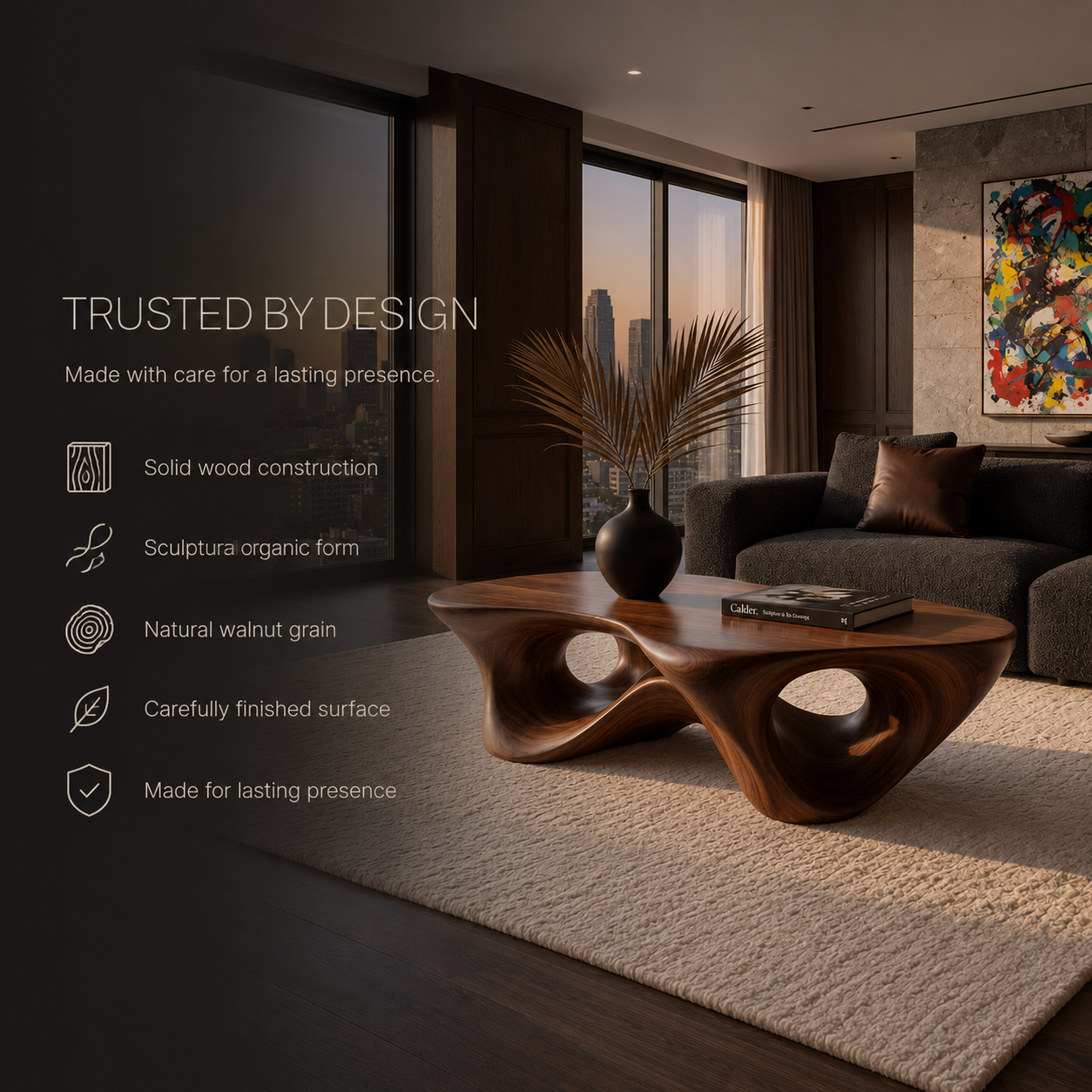 Elise Organic Walnut Coffee Table - view 3