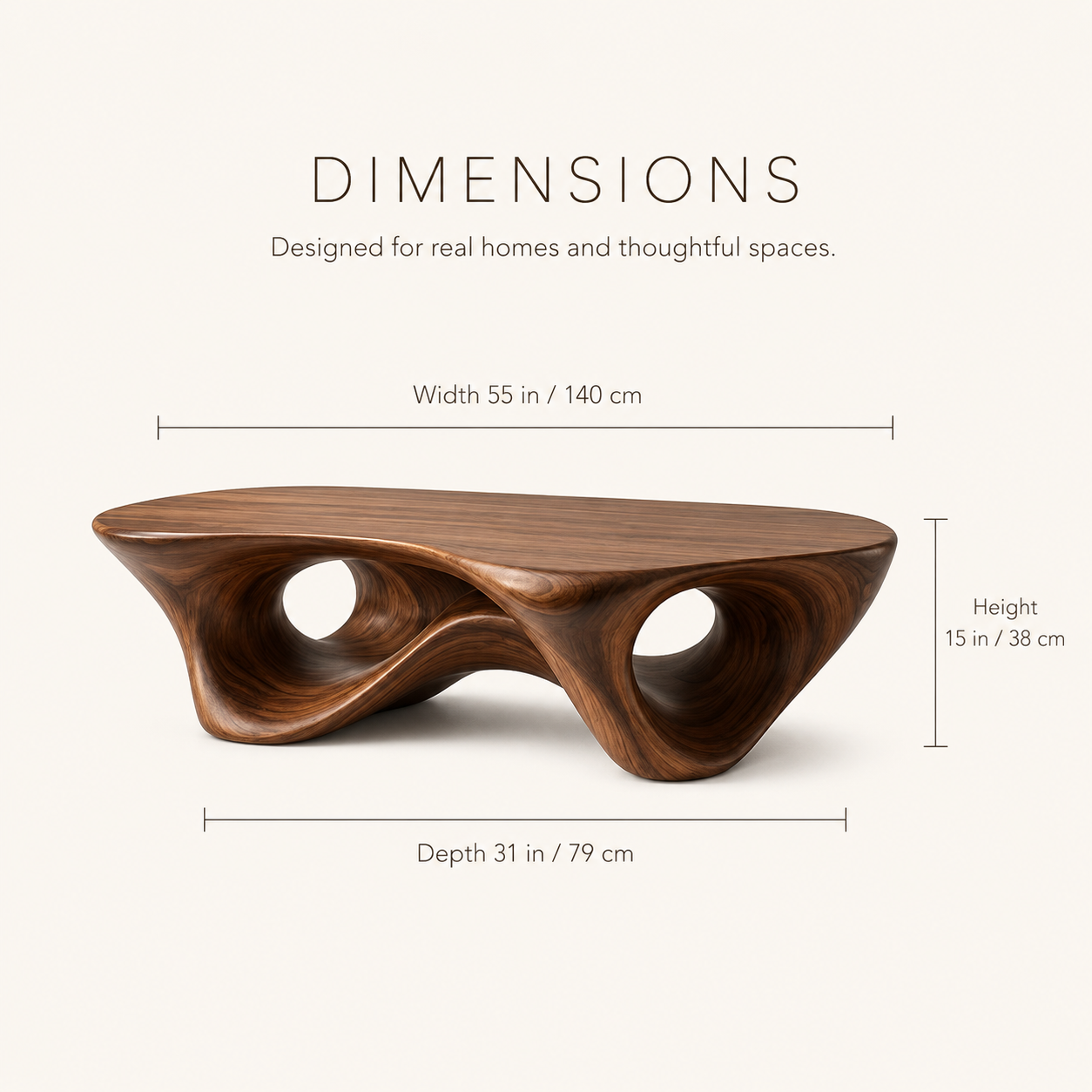 Elise Organic Walnut Coffee Table - view 10
