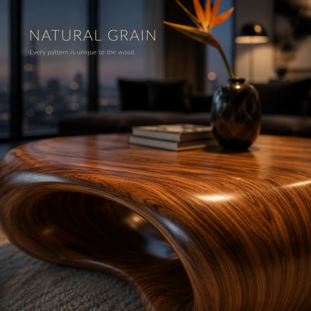 Tavian Smooth Wood Coffee Table - view 2