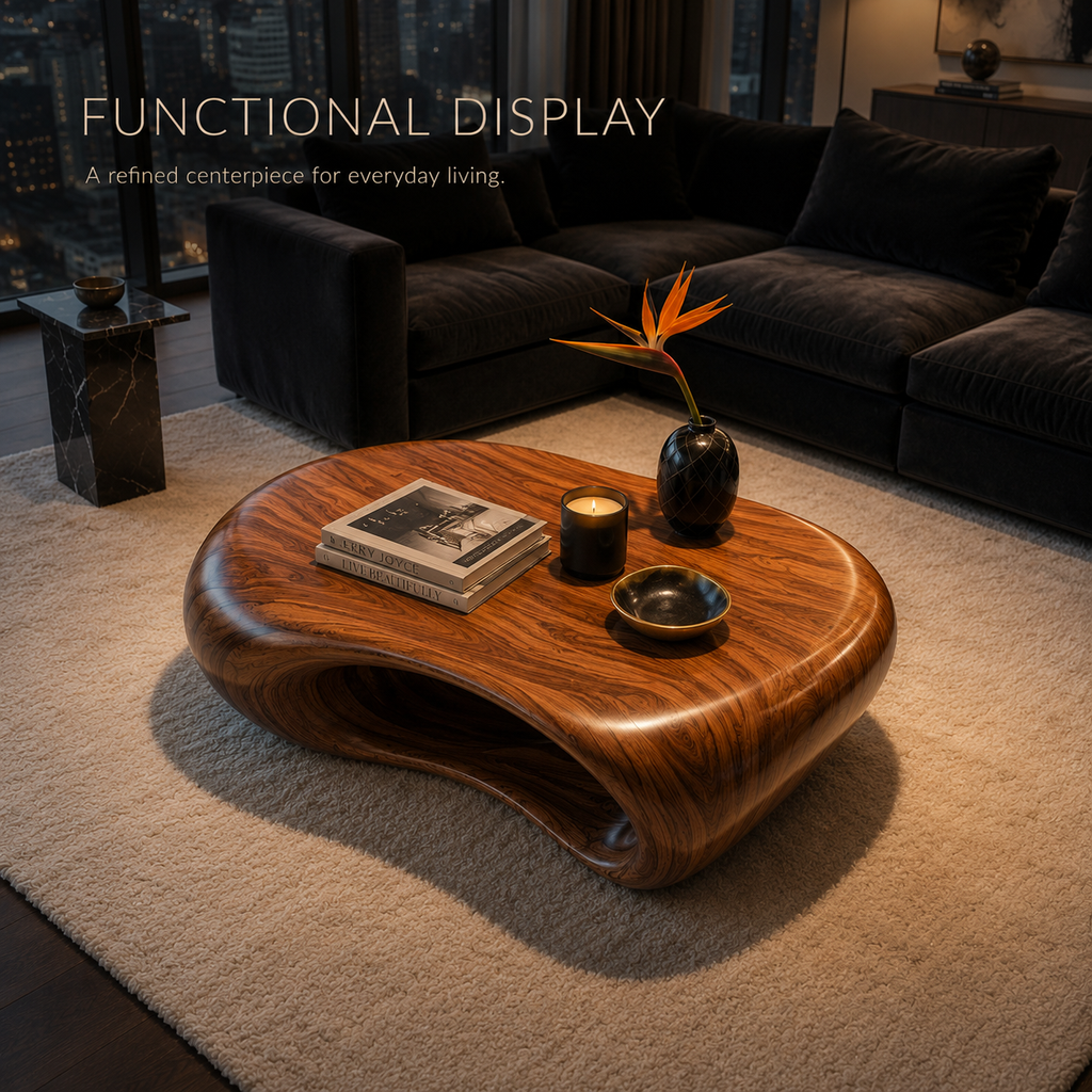 Tavian Smooth Wood Coffee Table - view 6