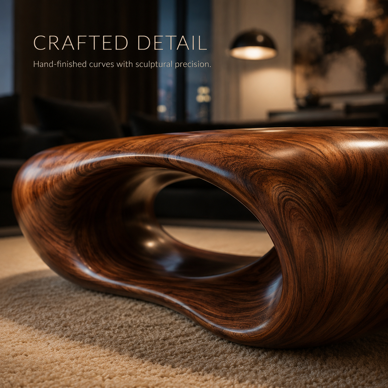 Tavian Smooth Wood Coffee Table - view 9