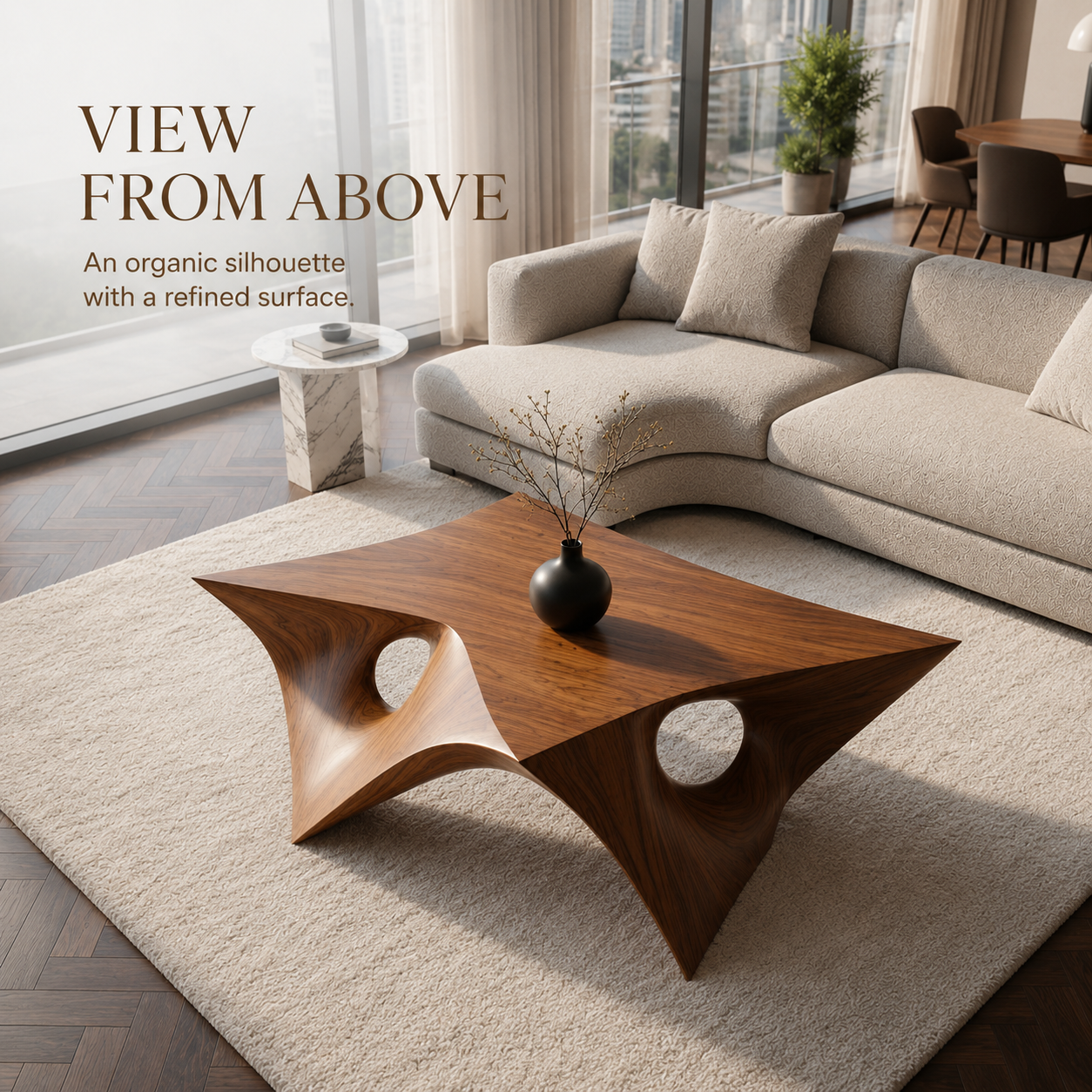 Sable Rounded Gallery Coffee Table - view 3