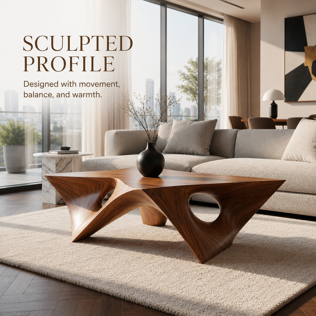 Sable Rounded Gallery Coffee Table - view 8