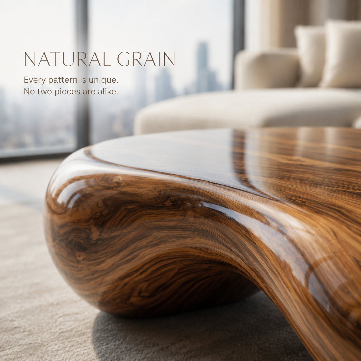 Oriel Pebble Wood Coffee Table - view 2