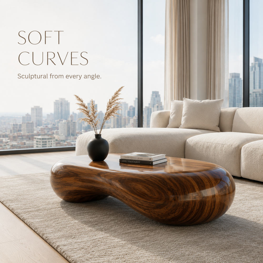 Oriel Pebble Wood Coffee Table - view 3