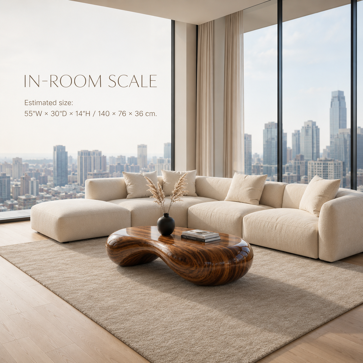 Oriel Pebble Wood Coffee Table - view 4