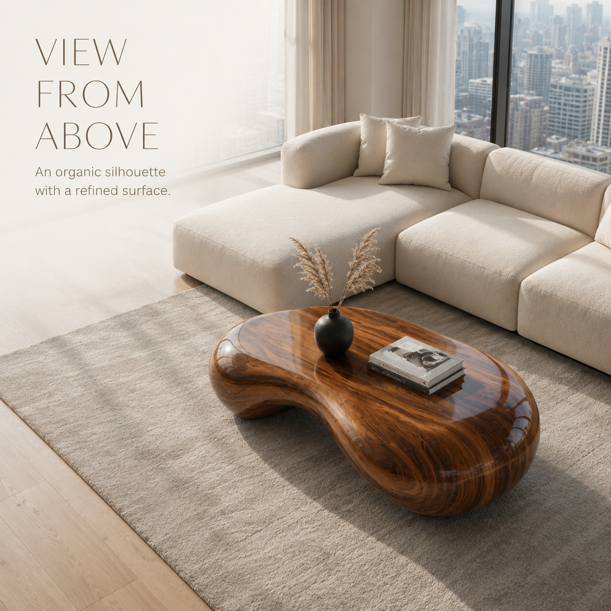 Oriel Pebble Wood Coffee Table - view 5