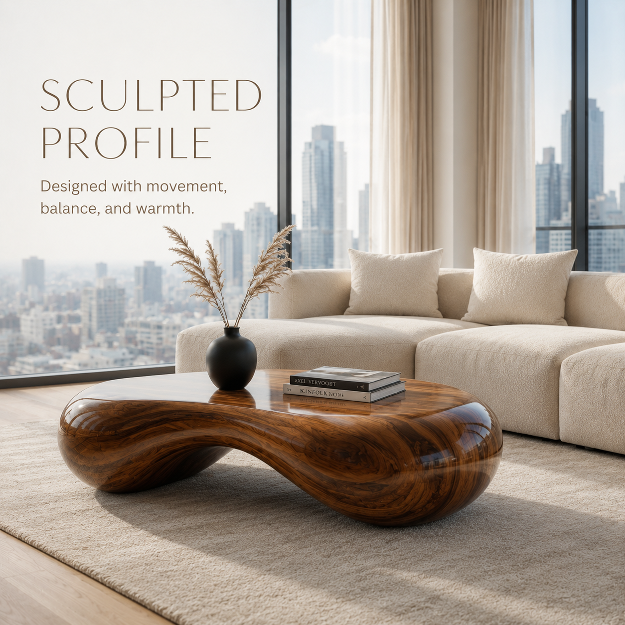Oriel Pebble Wood Coffee Table - view 7