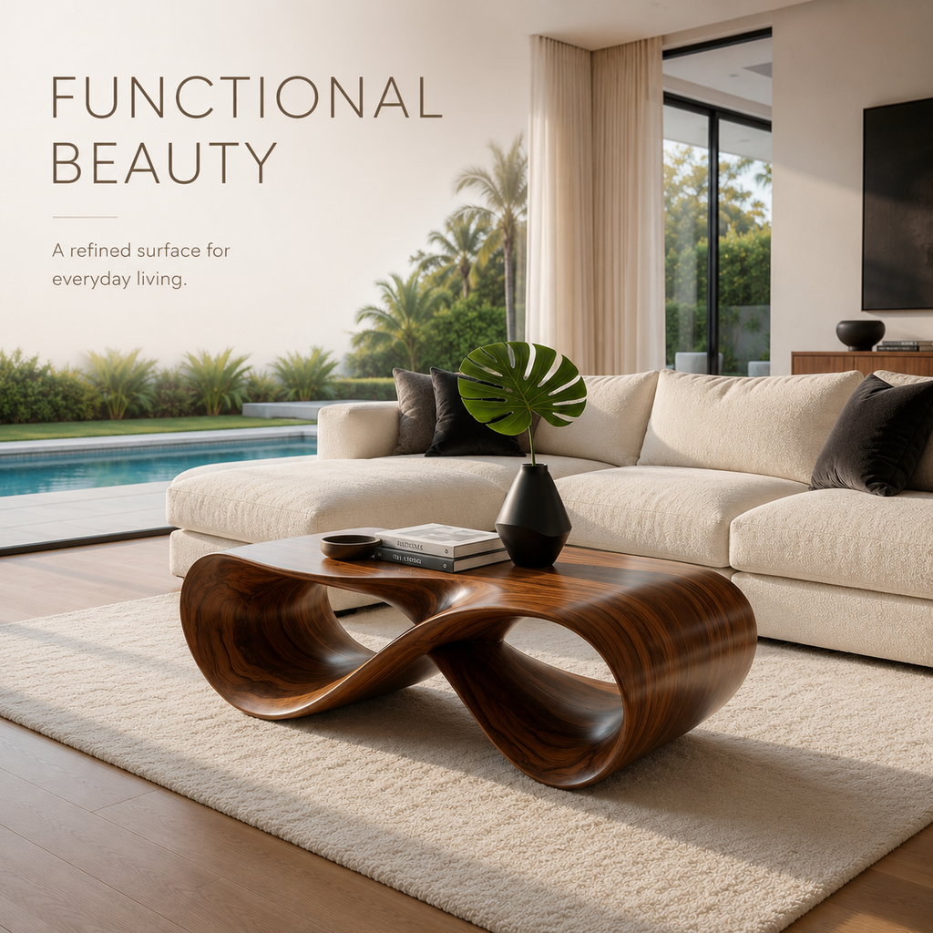 Dalia Sculptural Living Coffee Table - view 6