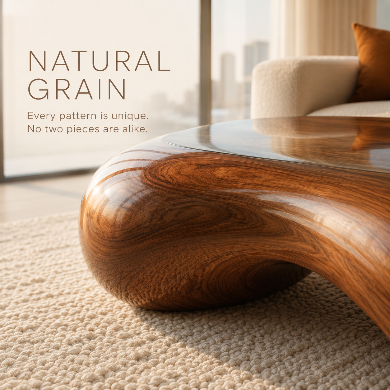 Calla Satin Walnut Coffee Table - view 7
