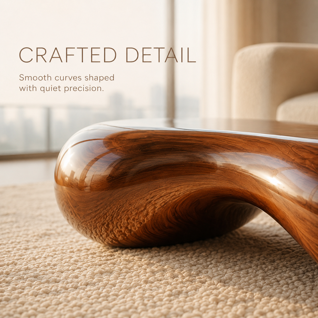 Calla Satin Walnut Coffee Table - view 8