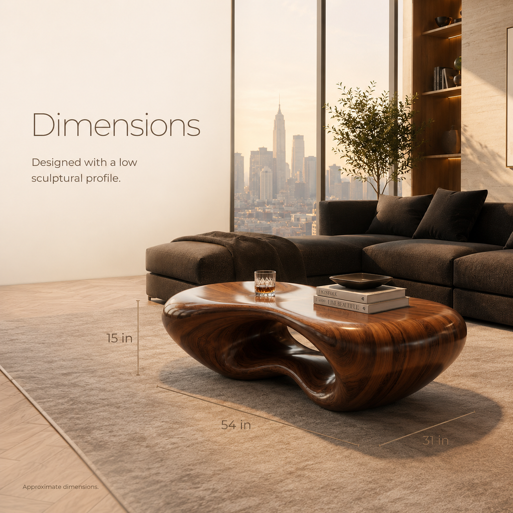 Alden Low Profile Coffee Table - Dimensions