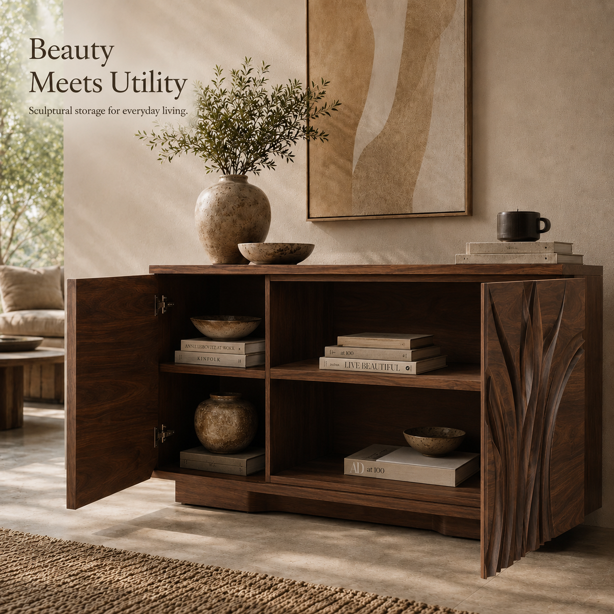 Soren Rounded Wood Console Table - Design 508