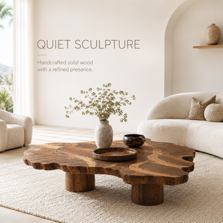 Marin Rounded Wood Coffee Table - Design 081