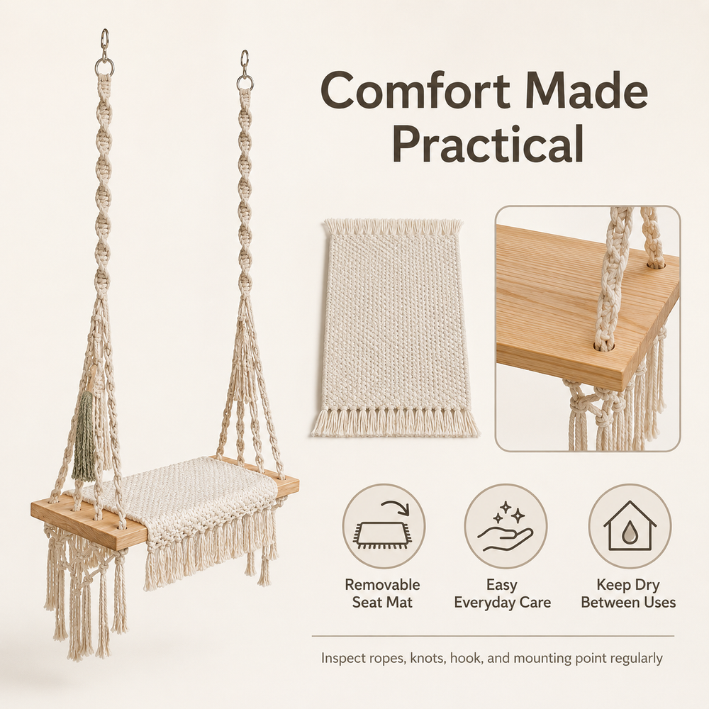 Handmade Macrame Cat Swing