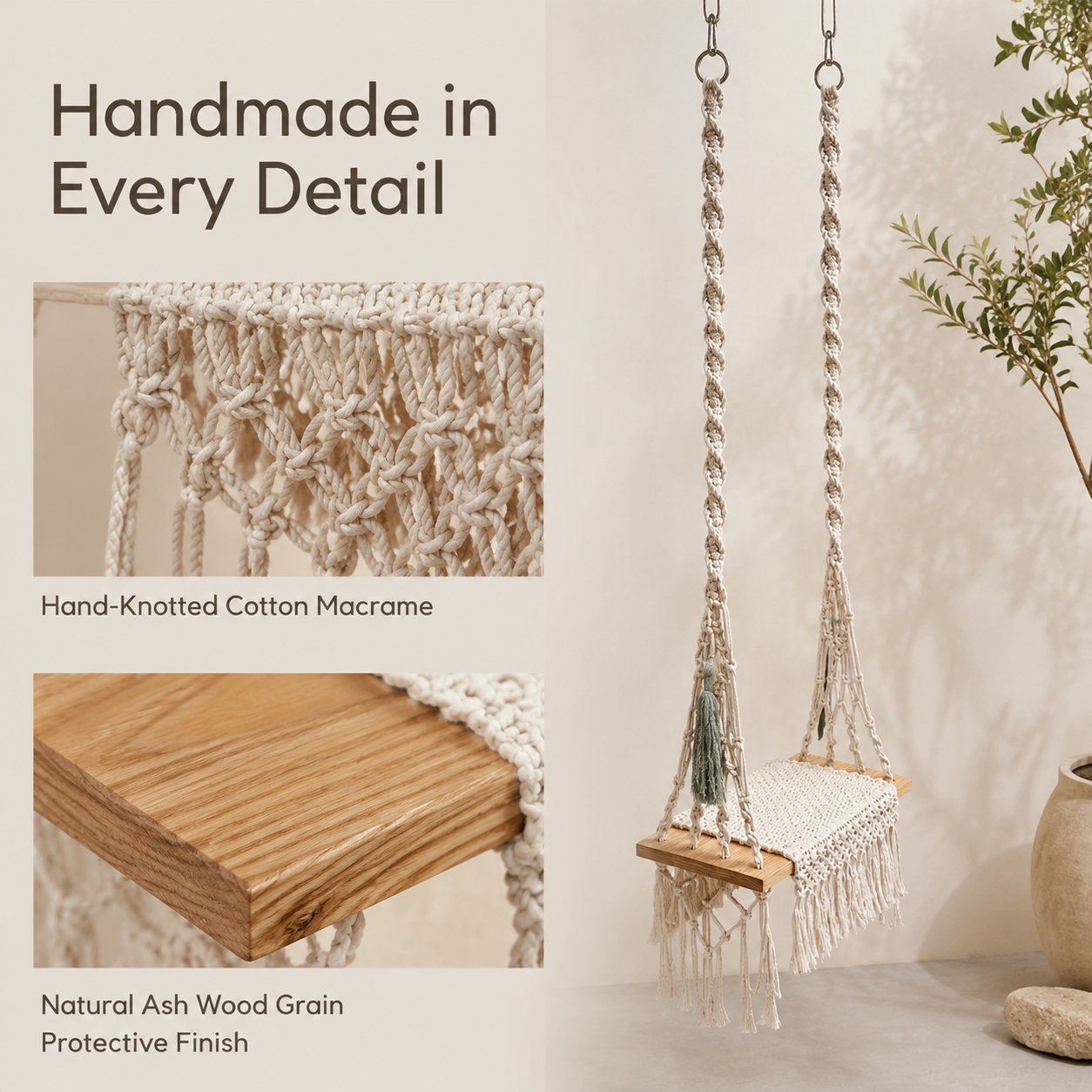 Handmade Macrame Cat Swing