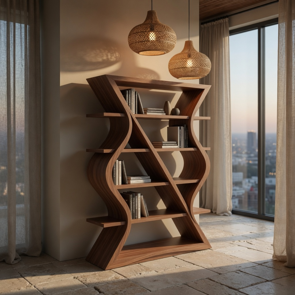 Maren Organic Wood Bookshelf