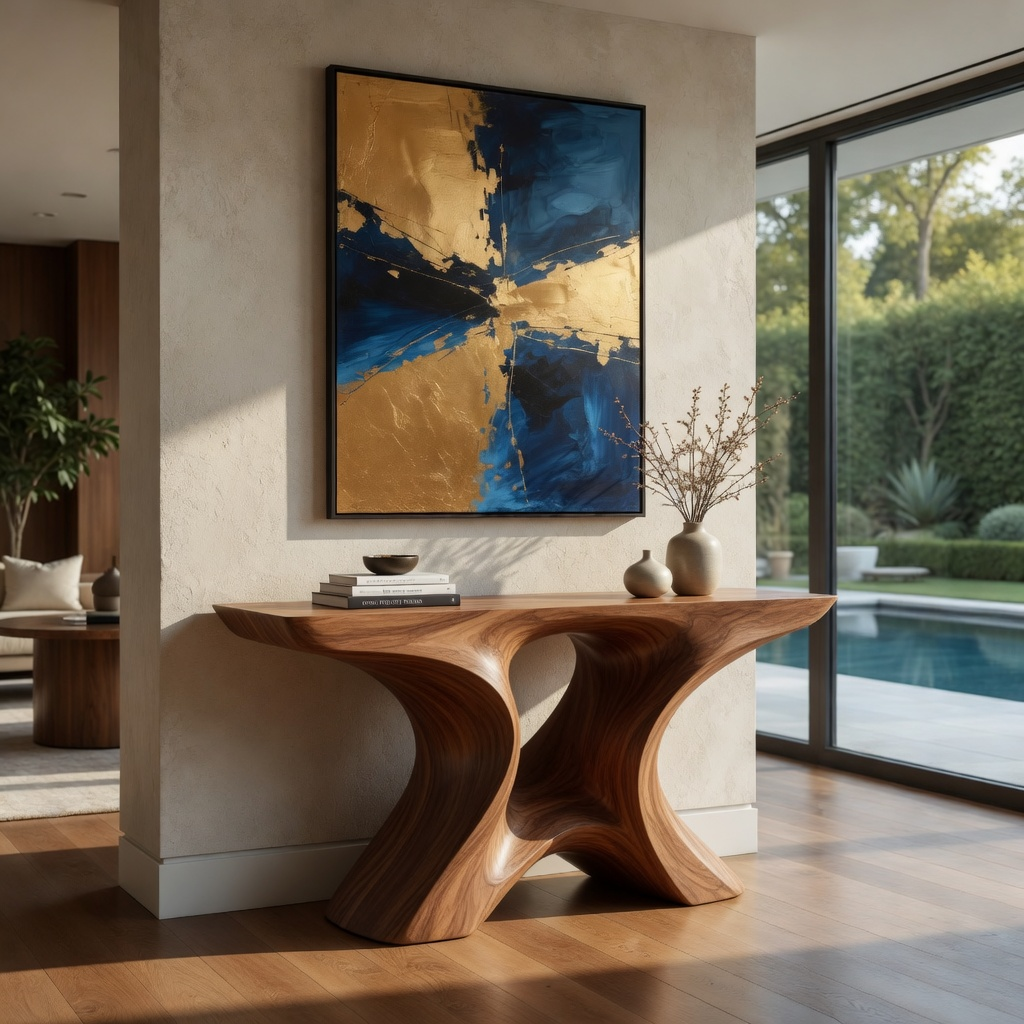 Nera Rounded Living Console Table