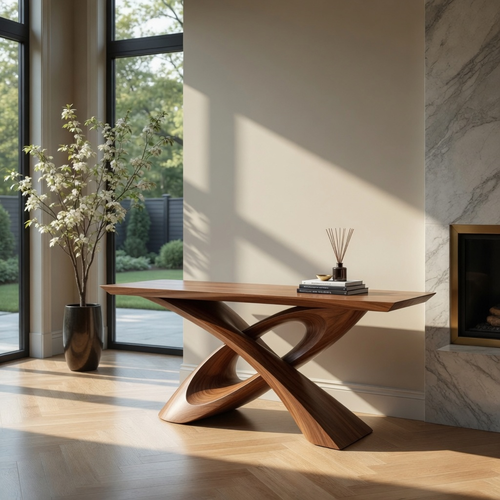Oriel Pebble Edge Console Table