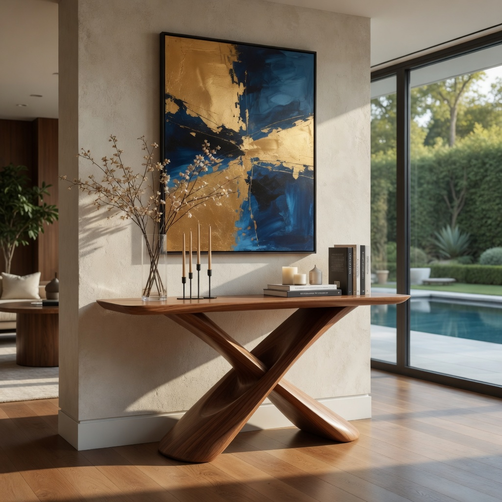 Sable Curved Console Table