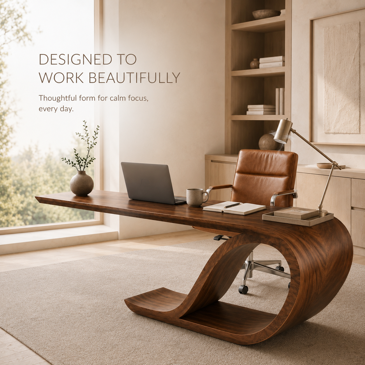 Vale Modern Solid Wood Desk - Design 043