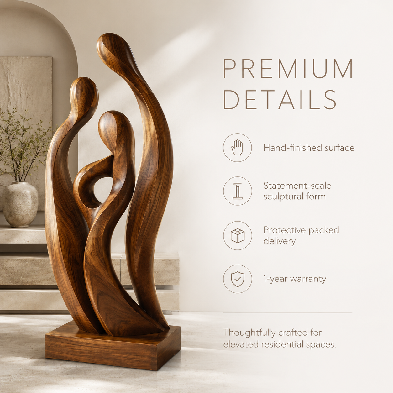 Arden Abstract Wood Sculpture - Design 001 - product image 09