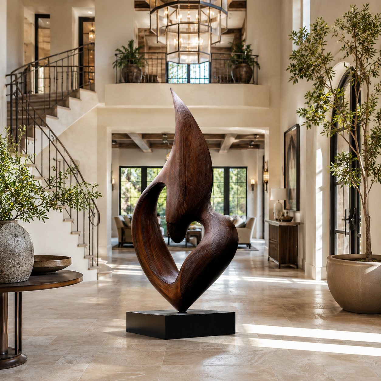 Rustic Soren Carved Abstract Sculpture - Design 027 - main view