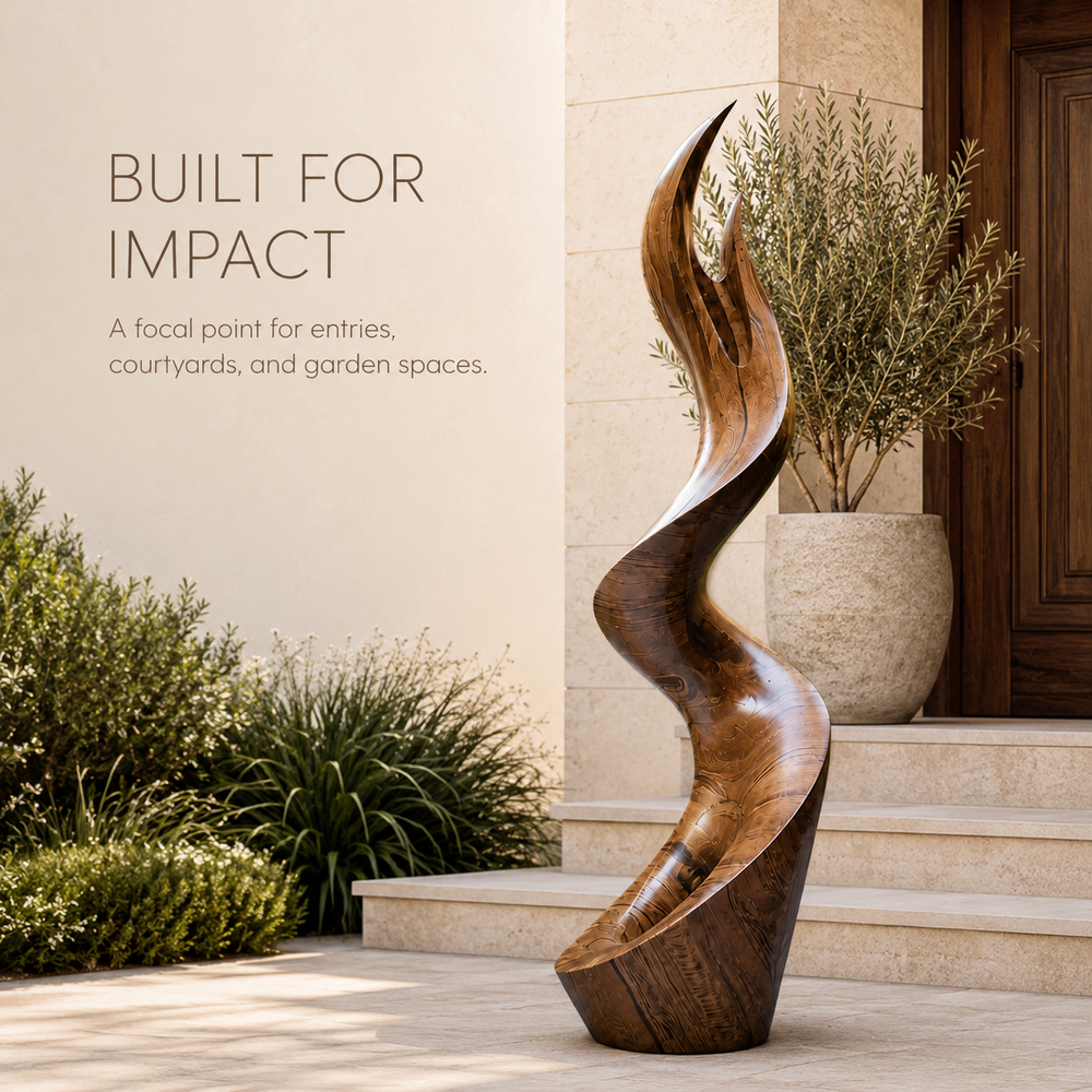 Rustic Veyra Modern Wood Sculpture - Design 029 - product image 02