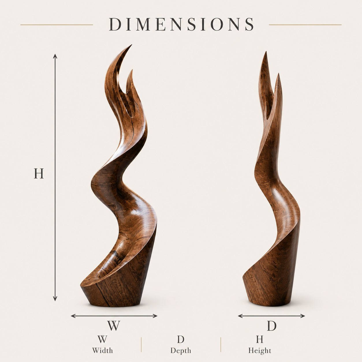 Rustic Veyra Modern Wood Sculpture - Design 029 - product image 06