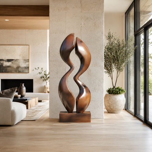 Rustic Rowan Hollow Form Sculpture - Design 032 - main view