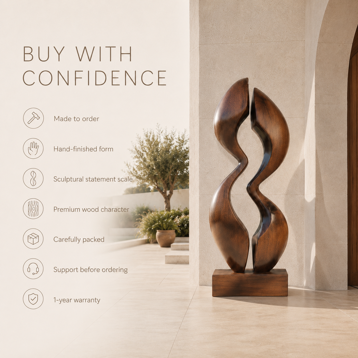 Rustic Rowan Hollow Form Sculpture - Design 032 - product image 09