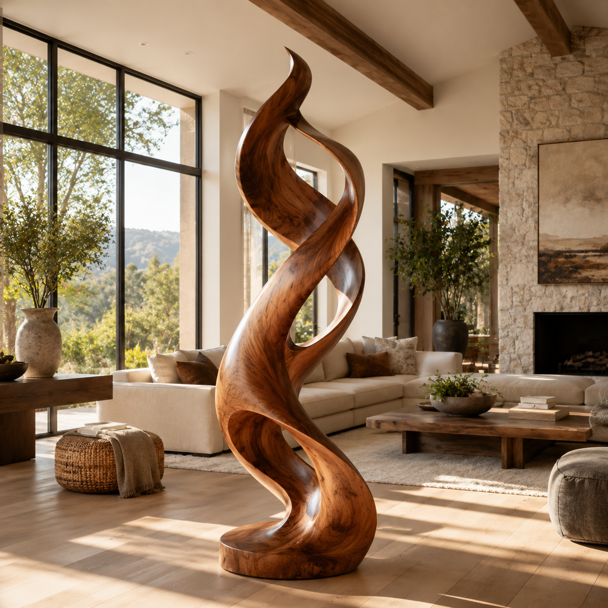 Rustic Mira Organic Table Sculpture - Design 035 - main view