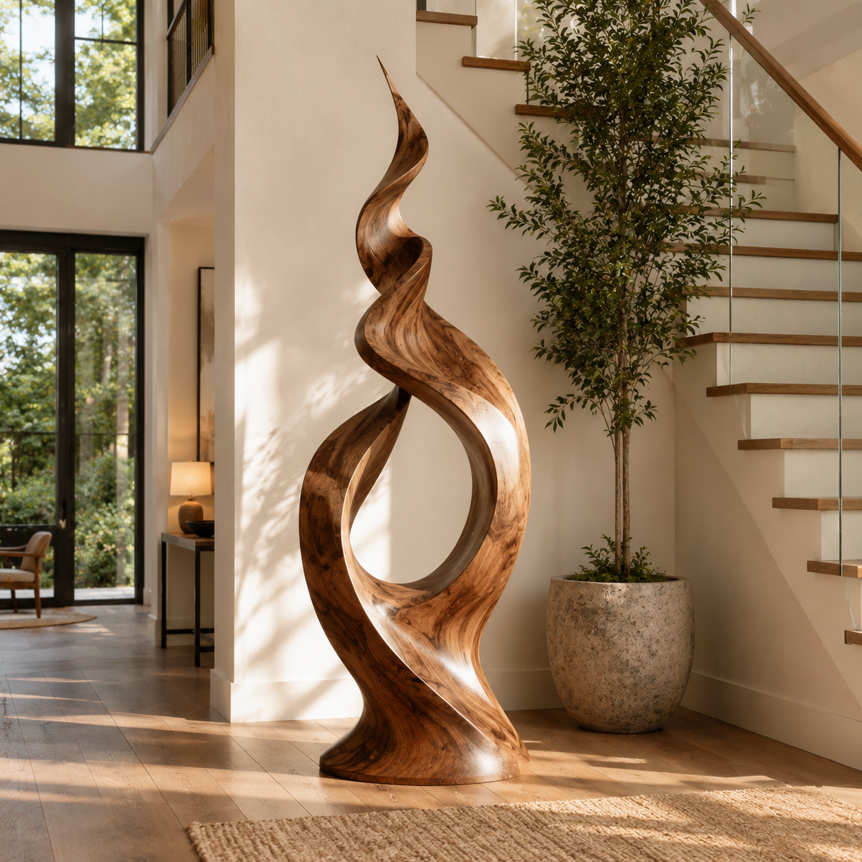 Rustic Soren Carved Abstract Sculpture - Design 037 - main view