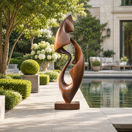 Rustic Veyra Modern Wood Sculpture - Design 039 - main view