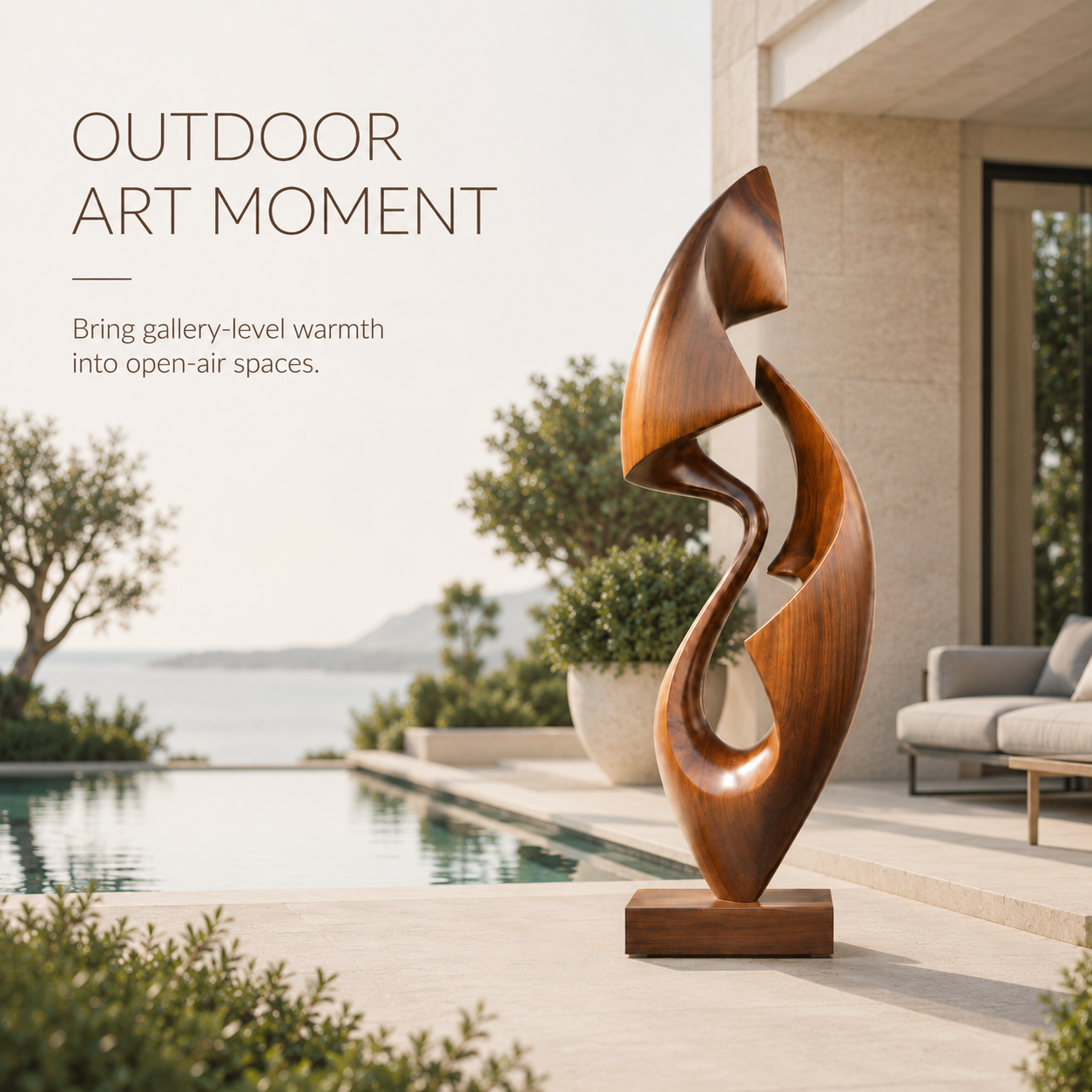 Rustic Veyra Modern Wood Sculpture - Design 039 - product image 07
