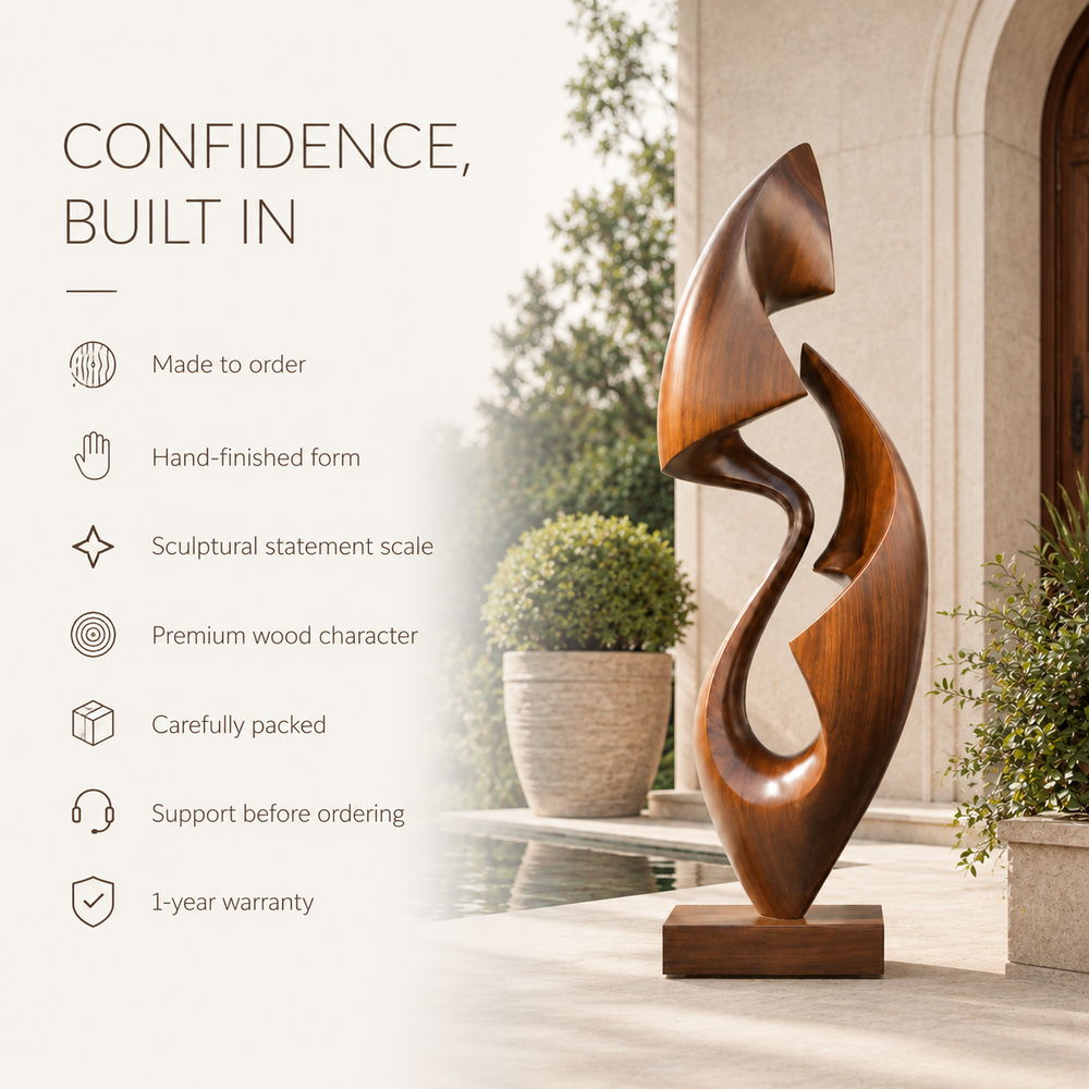 Rustic Veyra Modern Wood Sculpture - Design 039 - product image 08