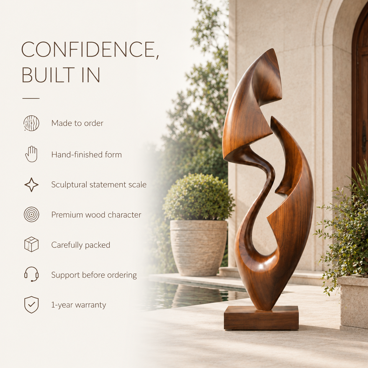 Rustic Veyra Modern Wood Sculpture - Design 039 - product image 08